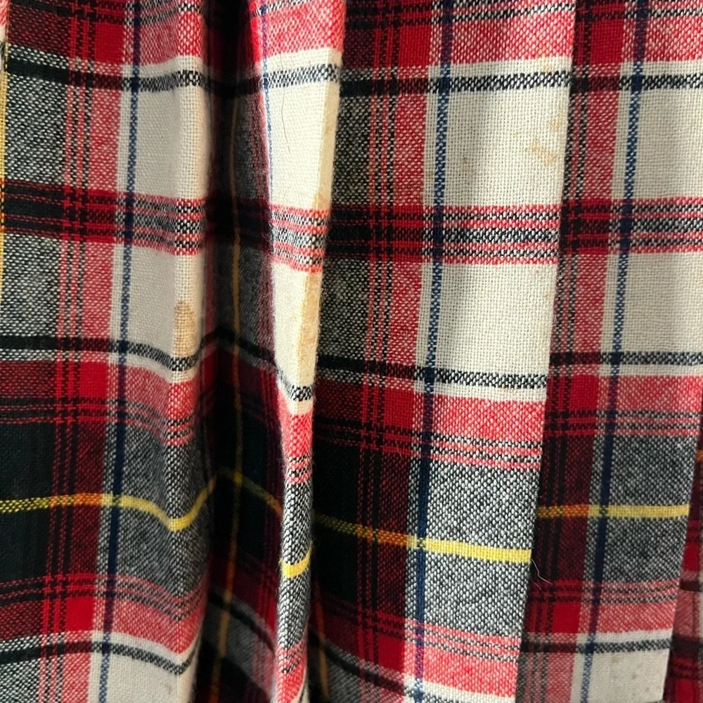 Vintage Pendleton Plaid Wool Pleated Skirt Girls 12 XXS Tartan Made in USA